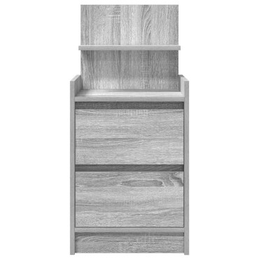 vidaXL Κομοδίνο με 2 συρτάρια Γκρι Sonoma 38x34x80cm 1 τεμ.