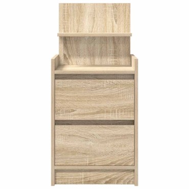 vidaXL Κομοδίνο με 2 συρτάρια Sonoma Δρυς 38x34x80cm 1 τεμ.