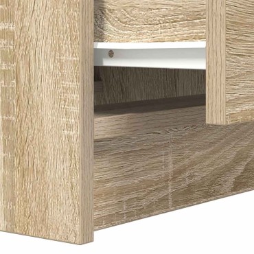 vidaXL Κομοδίνο με 2 συρτάρια Sonoma Δρυς 38x34x80cm 1 τεμ.