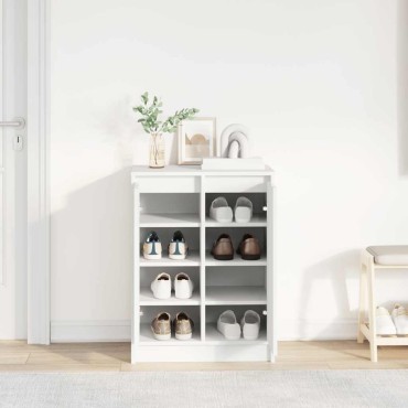 vidaXL Παπουτσοθήκη Λευκή 57x34x76cm από Επεξεργασμένο Ξύλο