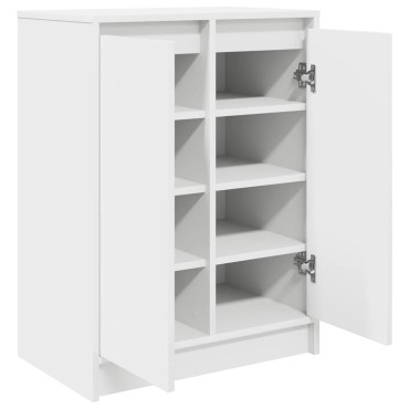 vidaXL Παπουτσοθήκη Λευκή 57x34x76cm από Επεξεργασμένο Ξύλο