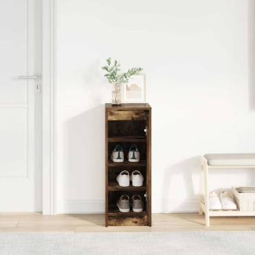 vidaXL Παπουτσοθήκη Καπνιστή Δρυς 29,5x34x76cm Επεξεργασμένο Ξύλο