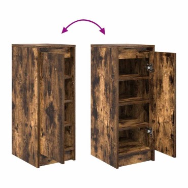 vidaXL Παπουτσοθήκη Καπνιστή Δρυς 29,5x34x76cm Επεξεργασμένο Ξύλο