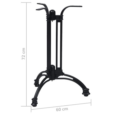 vidaXL Πόδι Τραπεζιού Bistro Μαύρο 60x72cm από Χυτό Αλουμίνιο 1 τεμ.