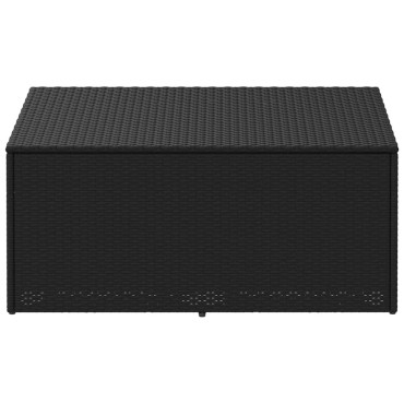 vidaXL Κήπος κουτί αποθήκευσης μαύρο 110x50x58cm Poly Rattan