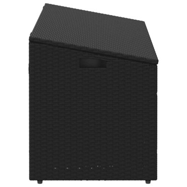 vidaXL Κήπος κουτί αποθήκευσης μαύρο 110x50x58cm Poly Rattan