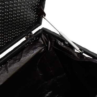 vidaXL Κήπος κουτί αποθήκευσης μαύρο 110x50x58cm Poly Rattan