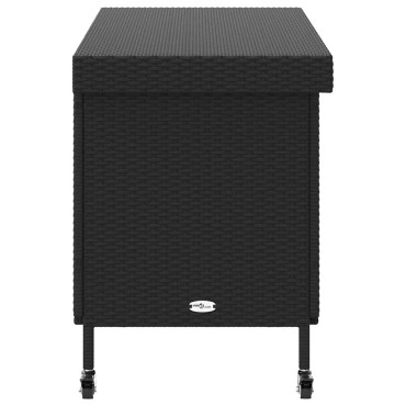 vidaXL κουτί αποθήκευσης κήπου με ρόδες μαύρο 110x55x73cm