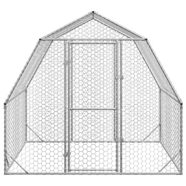 vidaXL Chicken Run 2,5x2x2,25 m Γαλβανισμένος χάλυβας