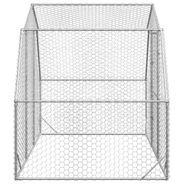 vidaXL Chicken Run 2,5x2x2,25 m Γαλβανισμένος χάλυβας