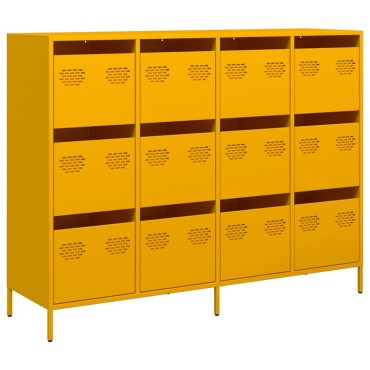 vidaXL Sideboard Μουστάρδα κίτρινη 135x39x103,5cm Ατσάλι ψυχρής έλασης 1 τεμ.
