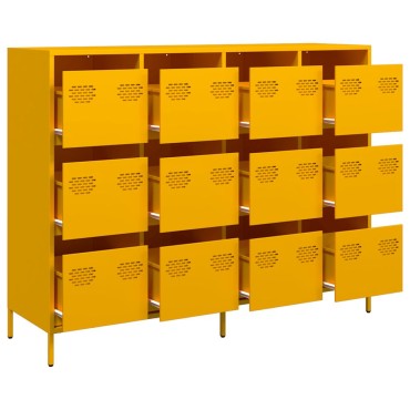 vidaXL Sideboard Μουστάρδα κίτρινη 135x39x103,5cm Ατσάλι ψυχρής έλασης 1 τεμ.