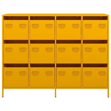 vidaXL Sideboard Μουστάρδα κίτρινη 135x39x103,5cm Ατσάλι ψυχρής έλασης 1 τεμ.