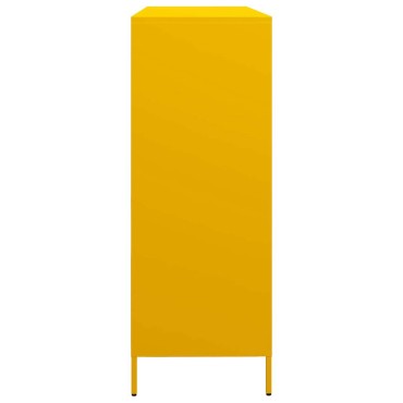 vidaXL Sideboard Μουστάρδα κίτρινη 135x39x103,5cm Ατσάλι ψυχρής έλασης 1 τεμ.