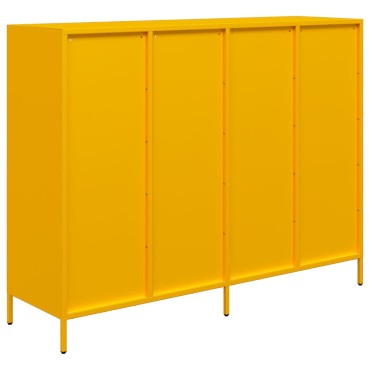 vidaXL Sideboard Μουστάρδα κίτρινη 135x39x103,5cm Ατσάλι ψυχρής έλασης 1 τεμ.