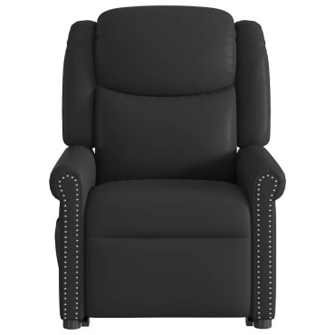 vidaXL Μόνιμη πολυθρόνα μασάζ Shiny Black Faux Leather