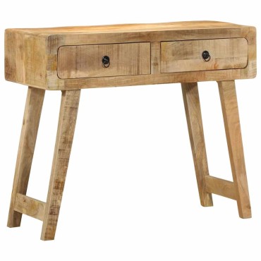 vidaXL Τραπέζι κονσόλας 90x32x75cm από μασίφ ξύλο Rough Mango 1 τεμ.