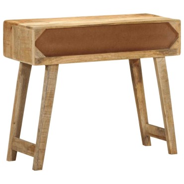 vidaXL Τραπέζι κονσόλας 90x32x75cm από μασίφ ξύλο Rough Mango 1 τεμ.