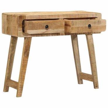 vidaXL Τραπέζι κονσόλας 90x32x75cm από μασίφ ξύλο Rough Mango 1 τεμ.