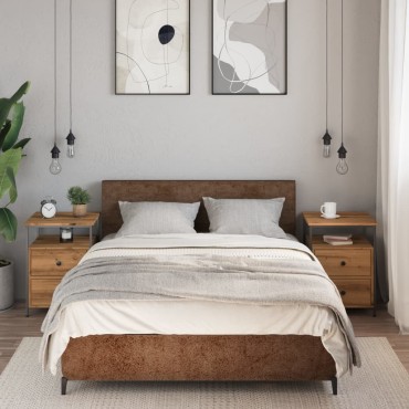 vidaXL Κομοδίνα 2 τεμ. Artisan Oak 44x45x60cm Κατασκευασμένο ξύλο