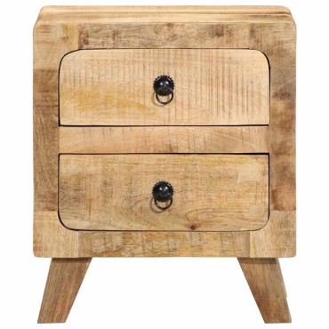 vidaXL Κομοδίνο 40x32x46cm από μασίφ ξύλο Rough Mango 1 τεμ.