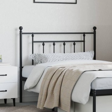 vidaXL Κεφαλάρι Μαύρο Μεταλλικό 112x3x97cm 1 τεμ.
