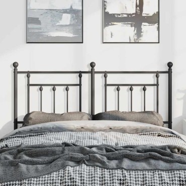 vidaXL Κεφαλάρι Μαύρο Μεταλλικό 156x3x97cm 1 τεμ.