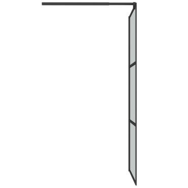 vidaXL Διαχωριστικό Ντους με Ράφι Μαύρο 100x195εκ. Γυαλί ESG&Αλουμίνιο