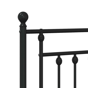 vidaXL Κεφαλάρι Μαύρο Μεταλλικό 142x3x97cm 1 τεμ.