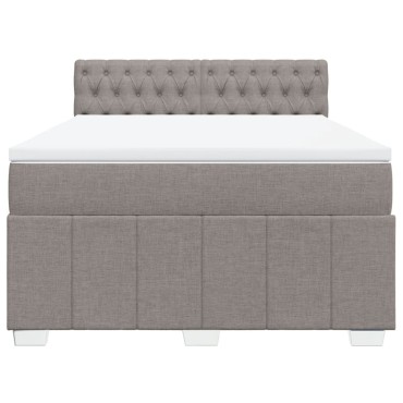 vidaXL Κρεβάτι Boxspring με Στρώμα Taupe 140x200 εκ. Υφασμάτινο