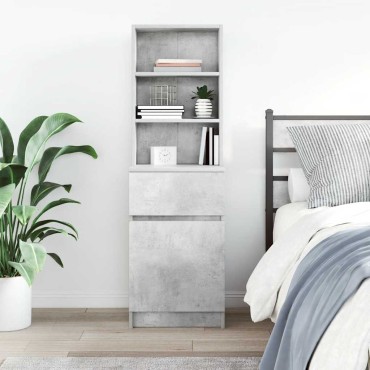vidaXL Κομοδίνο Γκρι Σκυρ. 39x35x125cm από Επεξεργασμένο Ξύλο 1 τεμ.