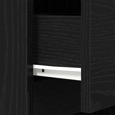 vidaXL Κομοδίνο Μαύρο 39x35x125cm από Επεξεργασμένο Ξύλο 1 τεμ.