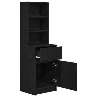 vidaXL Κομοδίνο Μαύρο 39x35x125cm από Επεξεργασμένο Ξύλο 1 τεμ.