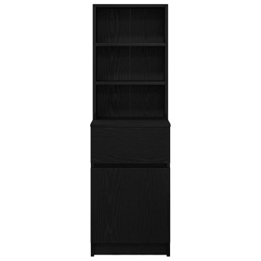 vidaXL Κομοδίνο Μαύρο 39x35x125cm από Επεξεργασμένο Ξύλο 1 τεμ.