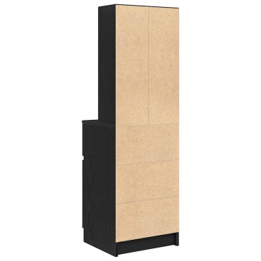 vidaXL Κομοδίνο Μαύρο 39x35x125cm από Επεξεργασμένο Ξύλο 1 τεμ.