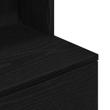 vidaXL Κομοδίνο Μαύρο 39x35x125cm από Επεξεργασμένο Ξύλο 1 τεμ.