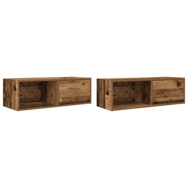 vidaXL Έπιπλα Τηλεόρασης 2 τεμ. 80x31x25,5cm Επεξεργασμένο Ξύλο