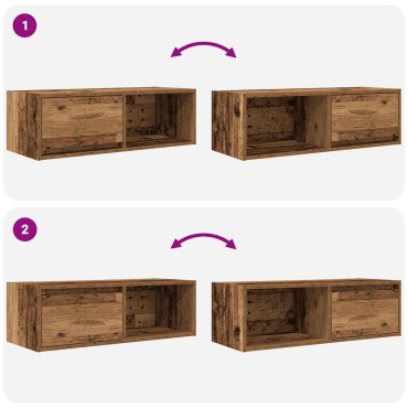 vidaXL Έπιπλα Τηλεόρασης 2 τεμ. 80x31x25,5cm Επεξεργασμένο Ξύλο