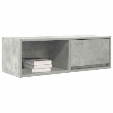 vidaXL Έπιπλο Τηλεόρασης Γκρι Σκυροδέματος 80x31x25,5cm Επεξεργ. Ξύλο