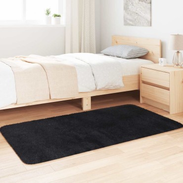 vidaXL Χαλί Shaggy με Ψηλό Πέλος NAVARRA Μαύρο 80x150cm πολυεστέρας