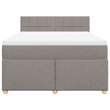 vidaXL Κρεβάτι Boxspring με Στρώμα Taupe 140x200 εκ. Υφασμάτινο