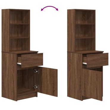 vidaXL Κομοδίνο Καφέ Δρυς 39x35x125cm από Επεξεργασμένο Ξύλο 1 τεμ.