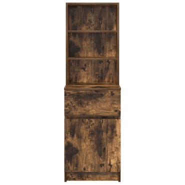 vidaXL Κομοδίνο Καπνιστή Δρυς 39x35x125cm από Επεξεργασμένο Ξύλο 1 τεμ.