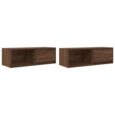 vidaXL Έπιπλα Τηλεόρασης 2 τεμ. 80x31x25,5cm Επεξεργασμένο Ξύλο
