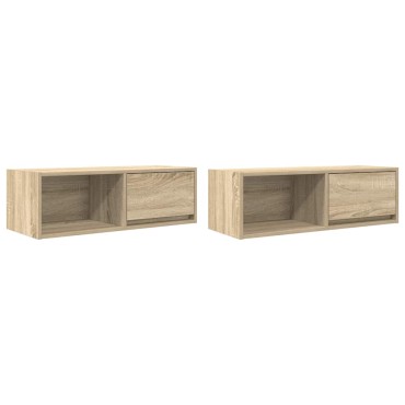 vidaXL Έπιπλα Τηλεόρασης 2 τεμ. 80x31x25,5cm Επεξεργασμένο Ξύλο
