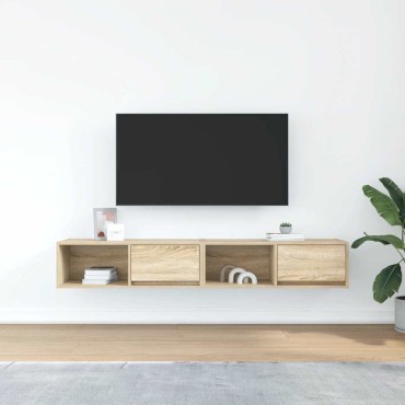 vidaXL Έπιπλα Τηλεόρασης 2 τεμ. 80x31x25,5cm Επεξεργασμένο Ξύλο