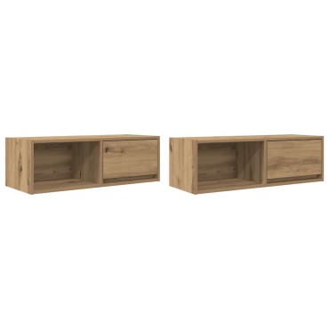 vidaXL Έπιπλα Τηλεόρασης 2 τεμ. 80x31x25,5cm Επεξεργασμένο Ξύλο