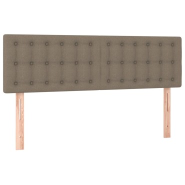 vidaXL Κρεβάτι Boxspring με Στρώμα & LED Taupe 140x200 εκ. Υφασμάτινο