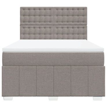 vidaXL Κρεβάτι Boxspring με Στρώμα Taupe 140x200 εκ. Υφασμάτινο