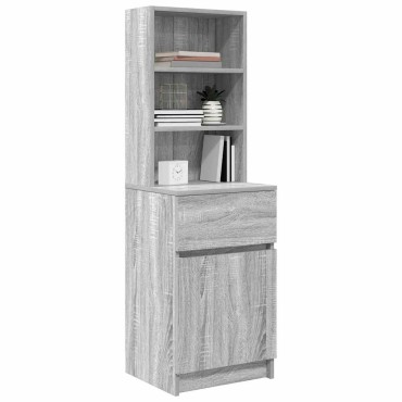 vidaXL Κομοδίνο Γκρι Sonoma 39x35x125cm από Επεξεργασμένο Ξύλο 1 τεμ.